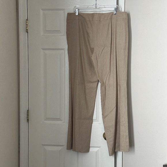 Brand New Cynthia Steffe Linen Blend Flax Trousers Pants Size 16 Straight Leg - Picture 2 of 7